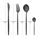 Axyaa Stainless Steel Black Cutlery Set - 16Pcs Mirror Dinnerware Kitchen Silverware Set