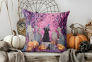 Axyaa Halloween Black Cat Graveyard Pillow Cover for Sofa, Bedroom, Car