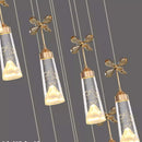 Axyaa Modern Crystal Chandelier Stair Pendant Living Room Interior Lighting