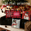 Axyaa Snowman Pattern Pillow Covers for Sofa, Bedroom, Car - Festive Cushion Cover