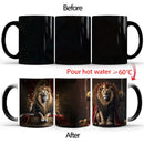 Axyaa Color Changing Animal Ceramic Mug Lion Tiger Heat Sensitive Coffee Cup