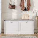 Axyaa Shoe Storage Bench with Padded Seat & Two Flip Drawers