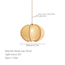 Axyaa Wabi Sabi Hemp Rope Wood Chandelier Pendant Lights