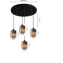 Axyaa Nordic Wood Grain LED Pendant Lamp, Modern Glass, Dining Room, Bedroom
