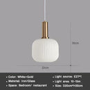 Axyaa Striped Glass Lantern Chandelier LED Pendant Lights for Dining Room Kitchen