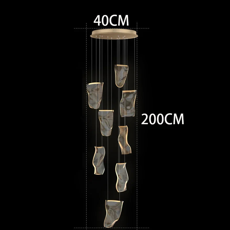 Axyaa Staircase Chandeliers LED Pendant Light Lamps for Modern Living Room