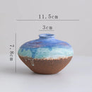 Axyaa Ceramic Coarse Pottery Vase with Gradient Colors for Stylish Flower Arrangement
