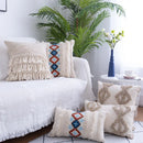 Axyaa Beige Tassels Pillow Case - Tufted Nordic Style Cushion Covers