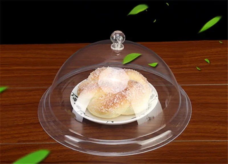 Axya Round Food Cover PC Acrylic Meal Cake Snack Tray Lid - Transparent