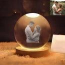 Axyaa Custom Crystal Ball LED Night Light - Personalized Desk Decor Gift
