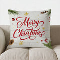 Axyaa Snowman Sleigh & Gifts Christmas Pillow Cover for Sofa, Bedroom & Car