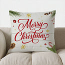Axyaa Snowman Sleigh & Gifts Christmas Pillow Cover for Sofa, Bedroom & Car