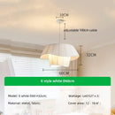 Axyaa Creamy Fabric LED Chandelier, Minimalist Bedroom Dining Room Pendant Light