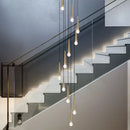 Axyaa Luxury LED Chandelier: Modern Crystal Pendant Light for Staircase Island Hanging