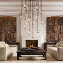 Axyaa Large Water Droplets Glass LED Chandelier for Modern Living Spaces
