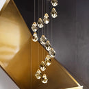Axyaa Modern Crystal Chandelier, Stair Pendant Lamp, Living Room Pendant Lights