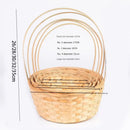 Axyaa Rattan Fruit Basket with Long Handle and Bamboo Flower Basket