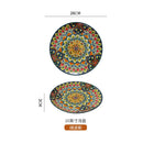 Axyaa Bohemian Ceramic Large Steak Plate for Home and Restaurant