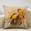 Axyaa Bird Parrot Sofa Cushion Cover 45x45cm Linen Pillowcase for Home & Hospitality