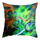 Axyaa Buddha Statue Polyester Cushion Cover for Home Sofa Decor
