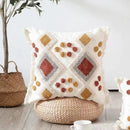 Axyaa Boho Style Ivory Burt Orang Tufted Cushion Cover for Living Room Bedroom