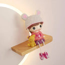 Axyaa Unicorn Ceramic Doll Display Wall Sconce LED Night Light