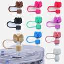 Axyaa Silicone Bow Straw Covers for Stanley Thermos Cup: Cute, 10mm Dust Proof Cap