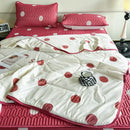 Axyaa Summer Comforter Set with Cool Feeling Fabric, Ice Silk Sheet, Pillowcase