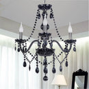 Axyaa Black Crystal Chandelier Vintage Retro Lighting for Bedroom Hallway Kitchen Loft