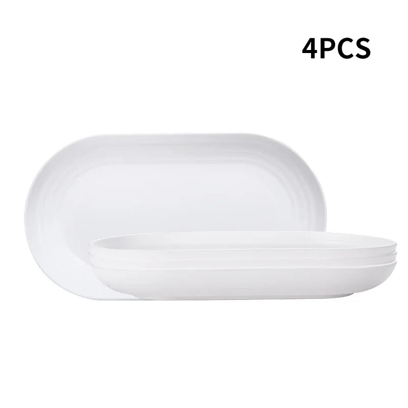 Axyaa 4/6 PP Oval Plates: Reusable for Family Kitchen, Picnics & Restaurants
