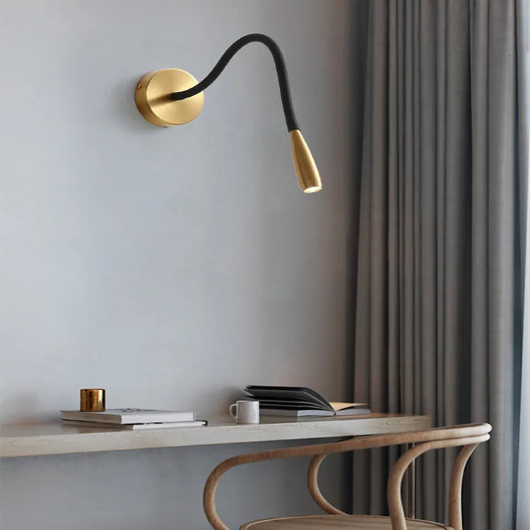 Axyaa Bronze Wall Lamp with Adjustable Arm - Nordic Style Decor Light for Bedroom & Study