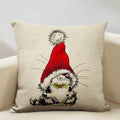 Axyaa Cat and Dog Pattern Cushion Cover 45x45cm Linen Square Pillowcase