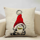 Axyaa Cat and Dog Pattern Cushion Cover 45x45cm Linen Square Pillowcase