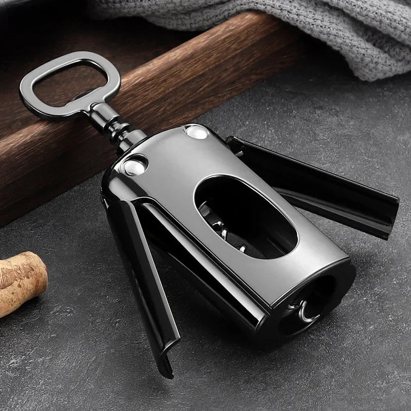 Axya Gun Black Wine Opener, Zinc Alloy Corkscrew Kitchen Gadget