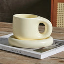 Axyaa Splash Ink Ceramic Mug with Saucer, 400ml