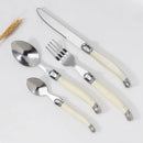 Axyaa Stainless Steel Cutlery Set with White Rivet Handle - 4-Piece