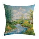 Axyaa Flower Pattern Cushion Cover Cotton Linen Throw Pillow Case for Home Sofa Decor