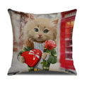 Axyaa Pug Pets Pattern Sofa Cushion Cover Home Decor Pillowcase Linen Cartoon