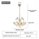 Axyaa Crystal Petal Chandelier Pendant Light - Luxury Hanging Lamp