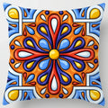 Colorful Geometric Flower Pillow Case by Axyaa: Simple Polyester Sofa Decorative Cover