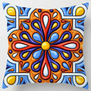 Colorful Geometric Flower Pillow Case by Axyaa: Simple Polyester Sofa Decorative Cover