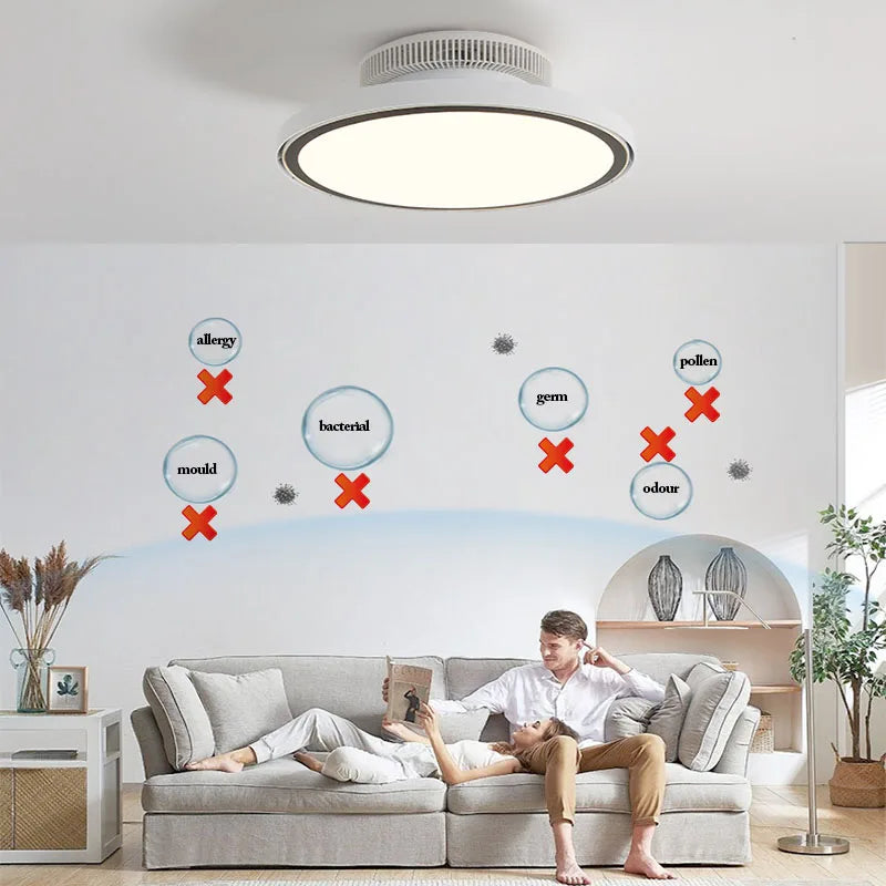 Axya Invisible Blade LED Ceiling Fan: Modern & Dimmable with Remote Control