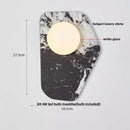 Axyaa Marble Stone LED Wall Sconce, Rotatable Switch, White Glass, Carbon Steel