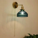 Axyaa Art Deco LED Wall Lamp with Pull Switch, Nordic Design Glass Interior Light