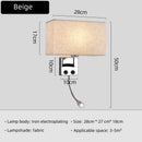 Axyaa LED Wall Lamp with Switch - Nordic Style Fabric Reading Light for Home Decor