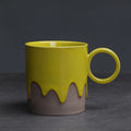 Axyaa Coarse Pottery Glazed Coffee Cup and Saucer Set, 200ML
