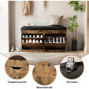 Axyaa Shoe Storage Bench with Cushioned Seat & Flip Drawers