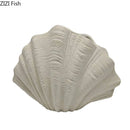 Axyaa Seashell Shape Ceramic Vase for Room Aesthetic Decor & Artificial Flower Arrangement