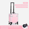 Axyaa Aluminum Rolling Makeup Organizer Trolley Case with Trays