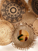 Woven Seagrass Wall Basket Axyaa Rustic Boho Home Decor Farmhouse Round Baskets